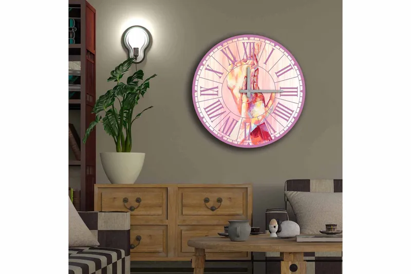 Diyadin Dekorklocka 50 cm Rund - Flerfärgad - Inredning - Väggdekor - Väggklocka & väggur