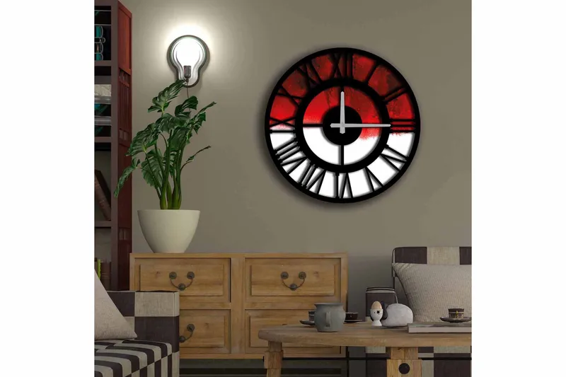 Diyadin Dekorklocka 50 cm Rund - Flerfärgad - Inredning - Väggdekor - Väggklocka & väggur