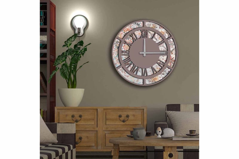 Diyadin Dekorklocka 50 cm Rund - Flerfärgad - Inredning - Väggdekor - Väggklocka & väggur