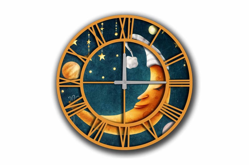 Diyadin Dekorklocka 50 cm Rund, Flerfärgad