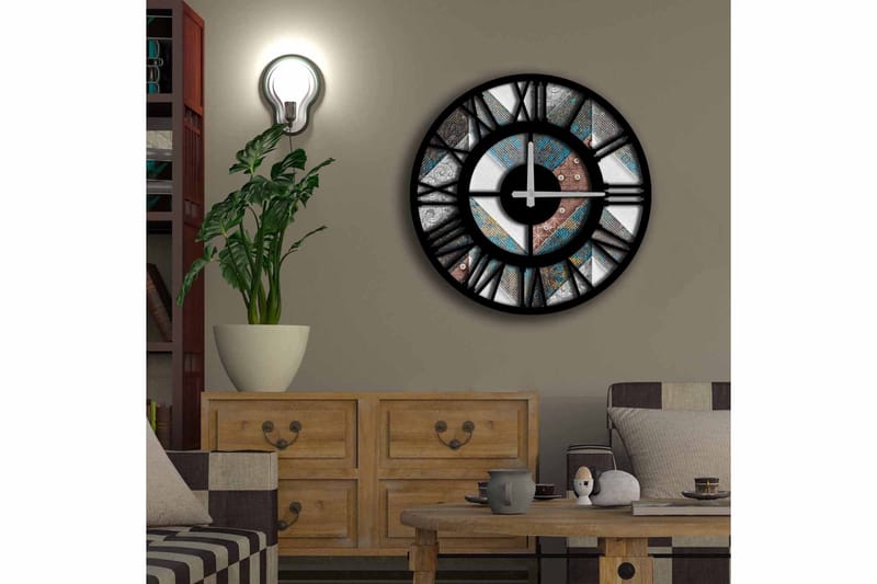 Diyadin Dekorklocka 50 cm Rund - Flerfärgad - Inredning - Väggdekor - Väggklocka & väggur