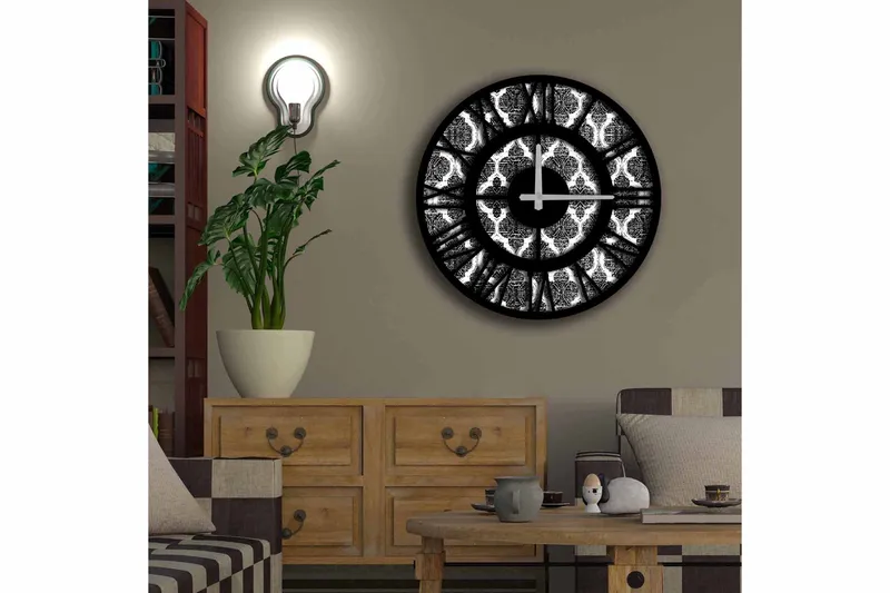 Diyadin Dekorklocka 50 cm Rund - Flerfärgad - Inredning - Väggdekor - Väggklocka & väggur