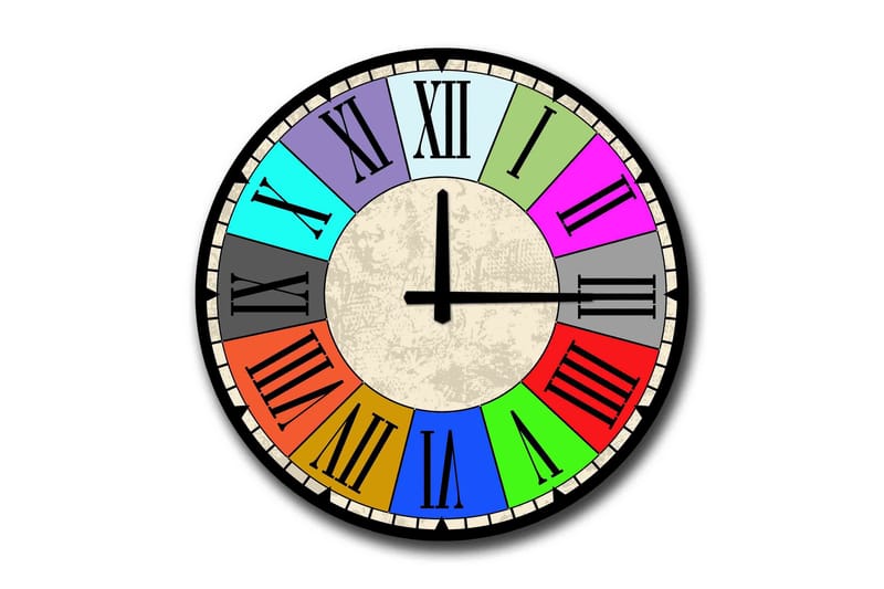 Diyadin Dekorklocka 50 cm Rund, Flerfärgad