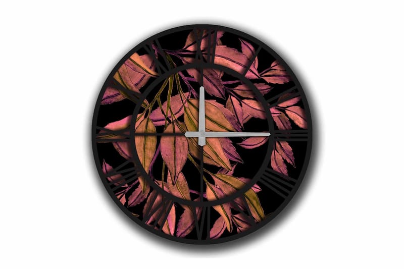 Diyadin Dekorklocka 50 cm Rund Floral, Flerfärgad