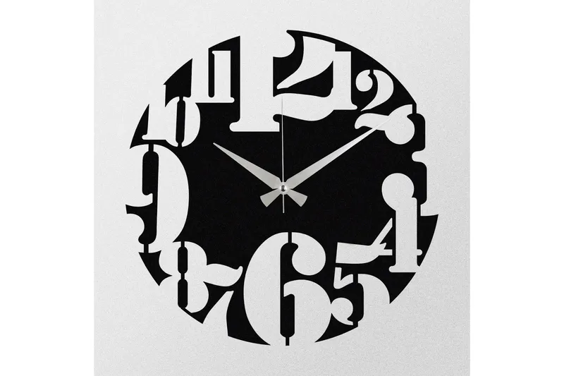 Enzoclock - S001 - Svart - Inredning - Väggdekor - Väggklocka & väggur