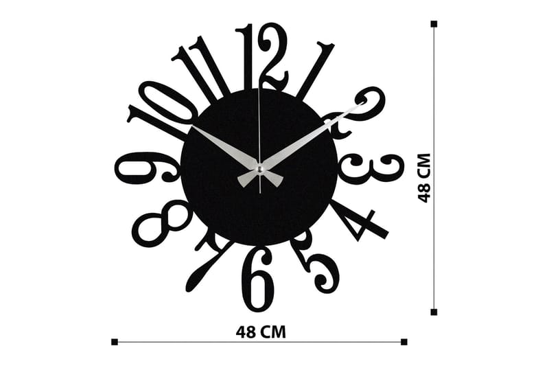 Enzoclock - S005 - Svart - Väggklocka & väggur