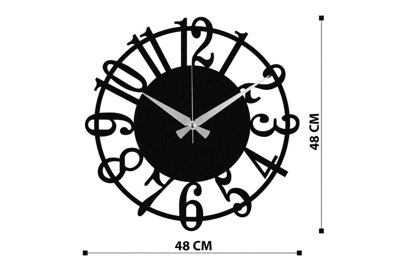 Enzoclock - S006 - Svart - Väggklocka & väggur