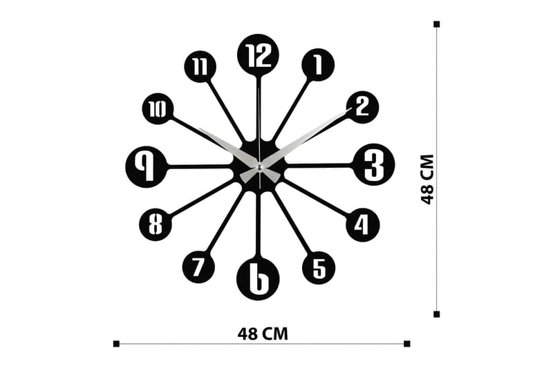 Enzoclock - S014 - Svart - Väggklocka & väggur