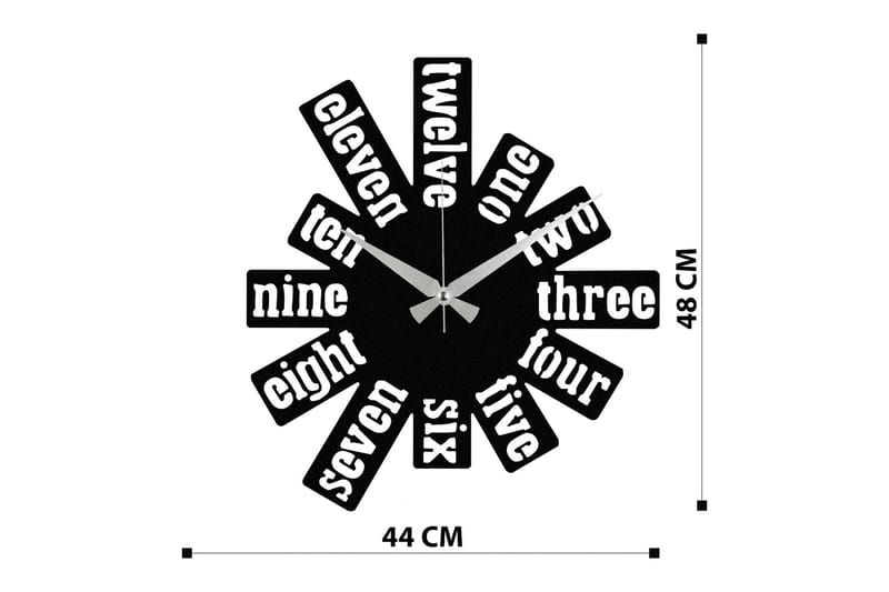 Enzoclock - S020 - Svart - Inredning - Väggdekor - Väggklocka & väggur