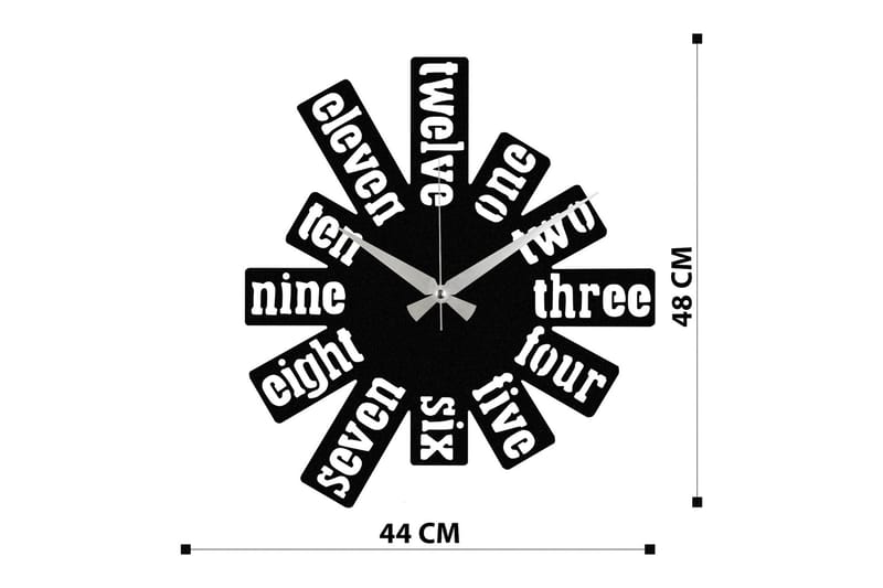 Enzoclock - S020 - Svart - Inredning - Väggdekor - Väggklocka & väggur