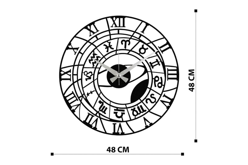 Enzoclock - S025 - Svart - Väggklocka & väggur