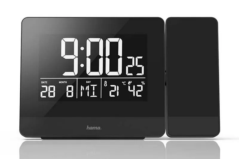 HAMA Väckarklocka Projektion Plus Charge Svart, HAMA