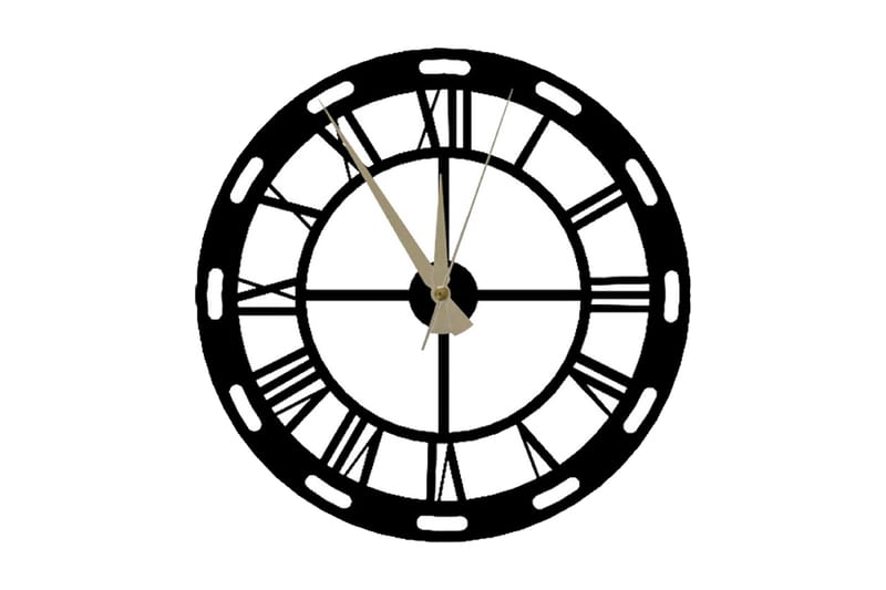 Karaul Väggklocka 48x50 cm, Metall/Svart