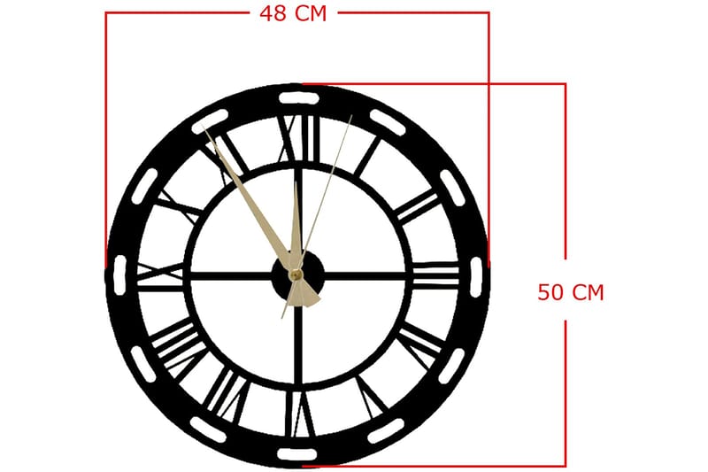 Karaul Väggklocka 48x50 cm - Metall/Svart - Inredning - Väggdekor - Väggklocka & väggur