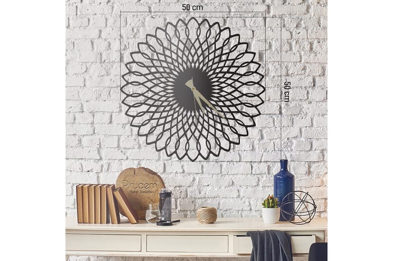 Salechard Väggklocka 50x50 cm - Metall/Svart - Inredning - Väggdekor - Väggklocka & väggur