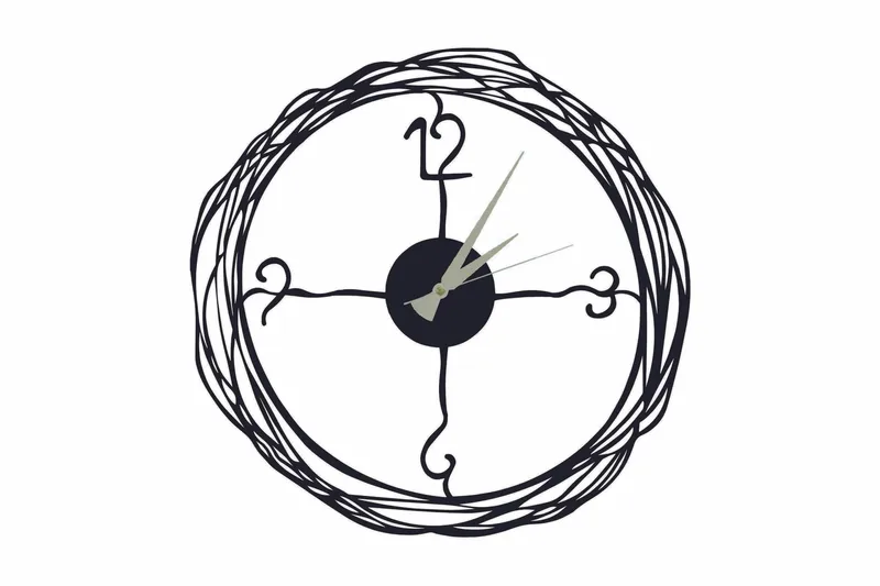 Salechard Väggklocka 50x50 cm, Metall/Svart