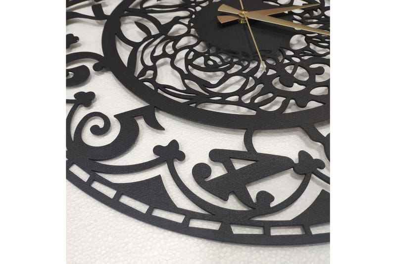 Salechard Väggklocka 50x50 cm - Metall/Svart - Inredning - Väggdekor - Väggklocka & väggur