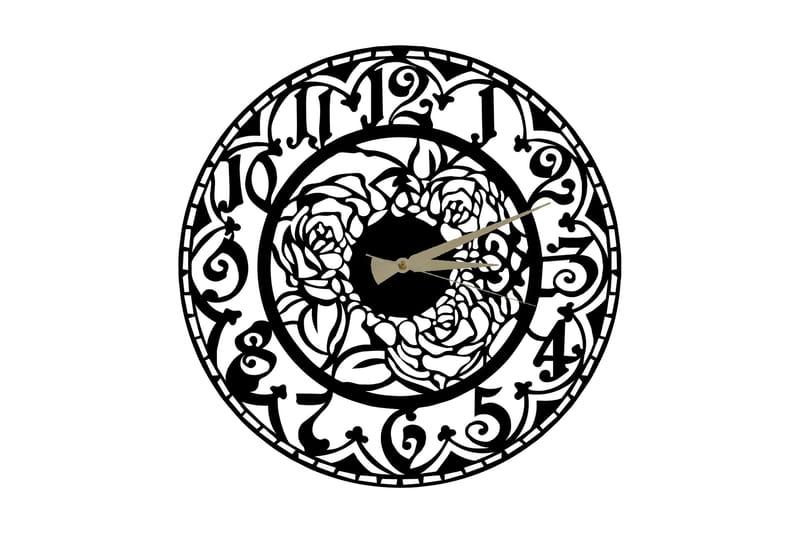 Salechard Väggklocka 50x50 cm, Metall/Svart