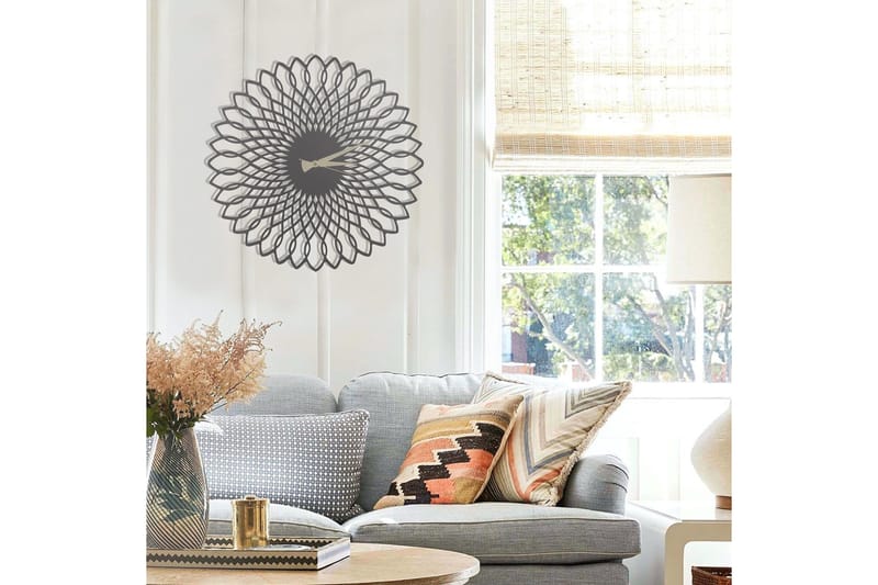 Salechard Väggklocka 50x50 cm - Metall/Svart - Inredning - Väggdekor - Väggklocka & väggur