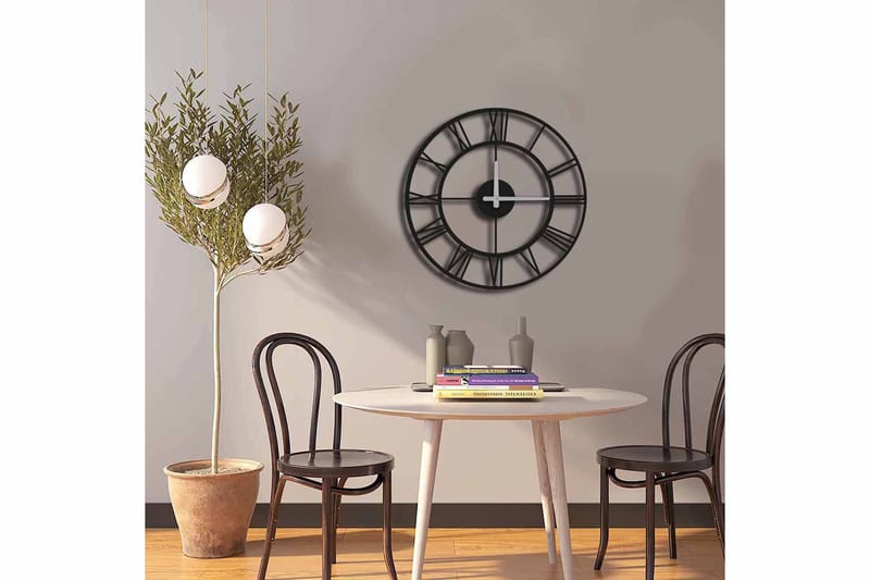 Shentala Väggklocka 49x49 cm - Metall/Svart - Inredning - Väggdekor - Väggklocka & väggur