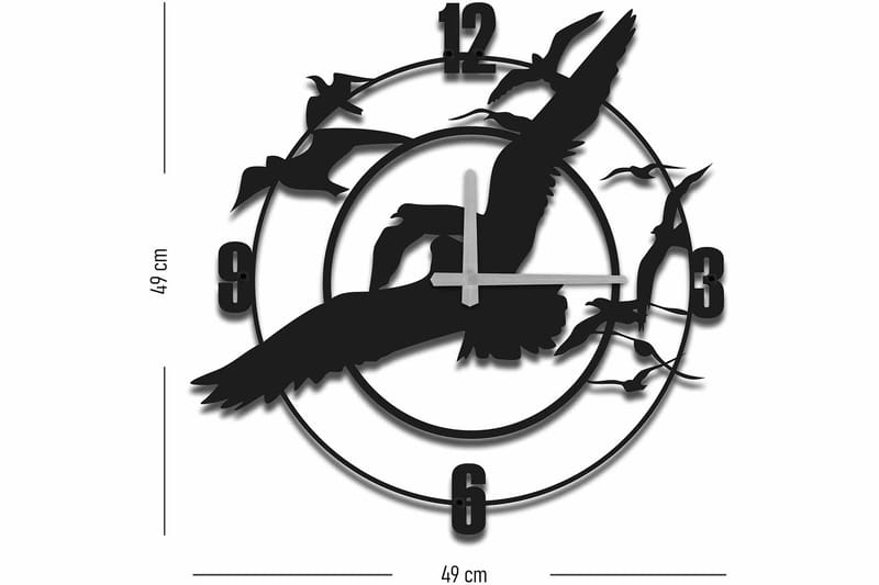 Shentala Väggklocka 49x49 cm - Metall/Svart - Väggklocka & väggur