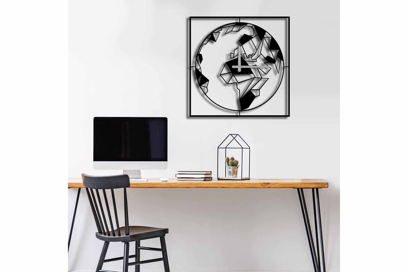 Shentala Väggklocka 49x49 cm - Metall/Svart - Inredning - Väggdekor - Väggklocka & väggur