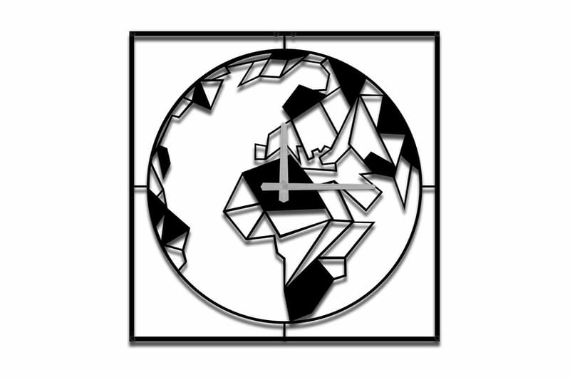 Shentala Väggklocka 49x49 cm, Metall/Svart