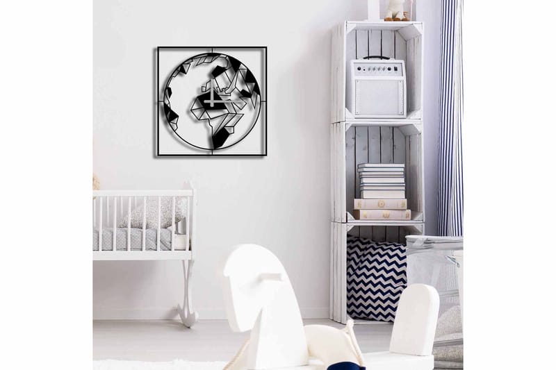 Shentala Väggklocka 49x49 cm - Metall/Svart - Inredning - Väggdekor - Väggklocka & väggur