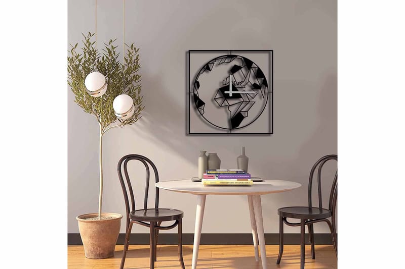 Shentala Väggklocka 49x49 cm - Metall/Svart - Inredning - Väggdekor - Väggklocka & väggur