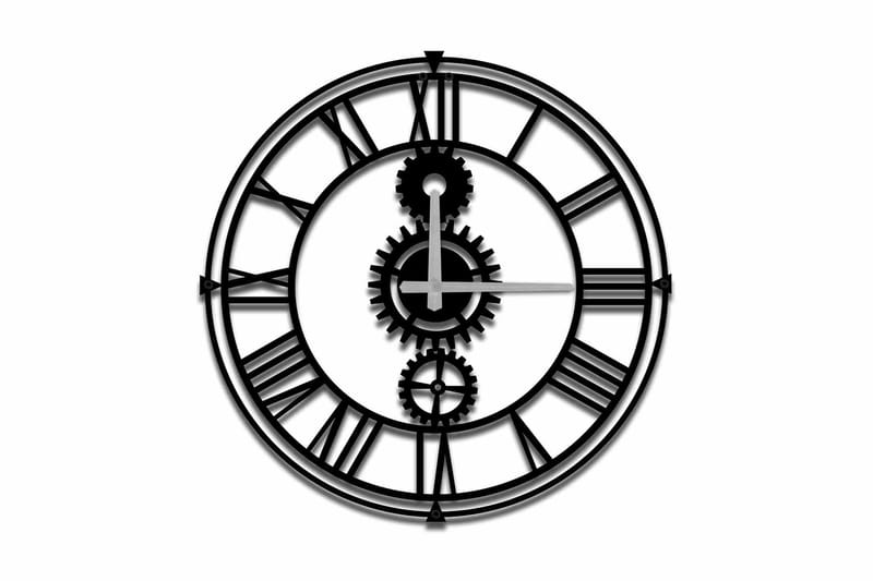 Shentala Väggklocka 49x49 cm, Metall/Svart