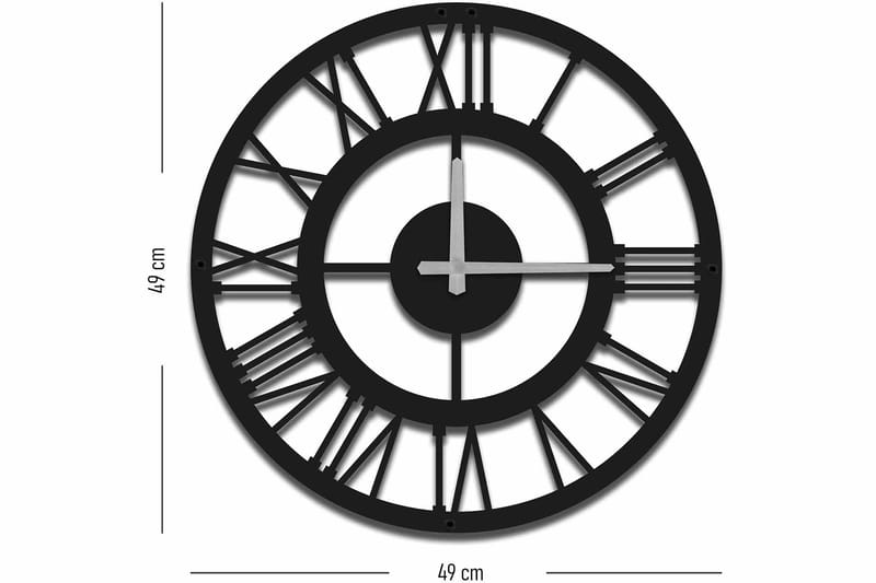 Shentala Väggklocka 49x49 cm - Metall/Svart - Inredning - Väggdekor - Väggklocka & väggur