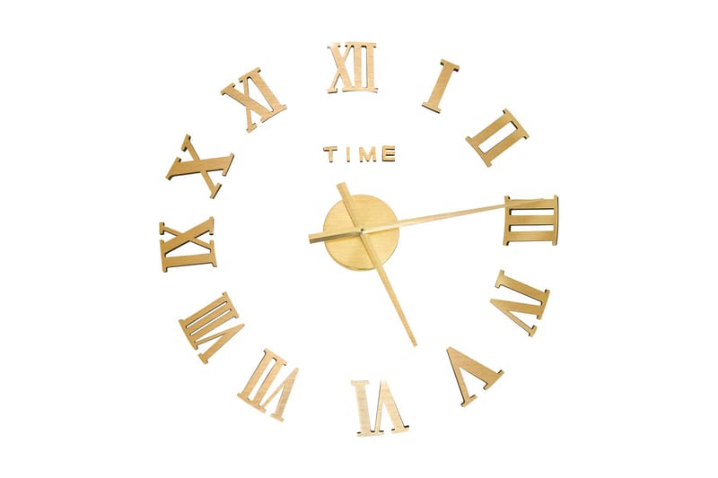 Väggklocka 3D modern design guld 100 cm XXL - Guld - Inredning - Väggdekor - Väggklocka & väggur