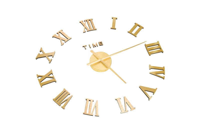 Väggklocka 3D modern design guld 100 cm XXL - Guld - Inredning - Väggdekor - Väggklocka & väggur