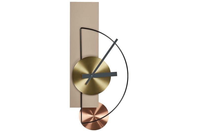 Väggklocka Cevins Beige/svart/guld/koppar, Beige/svart/guld/koppar