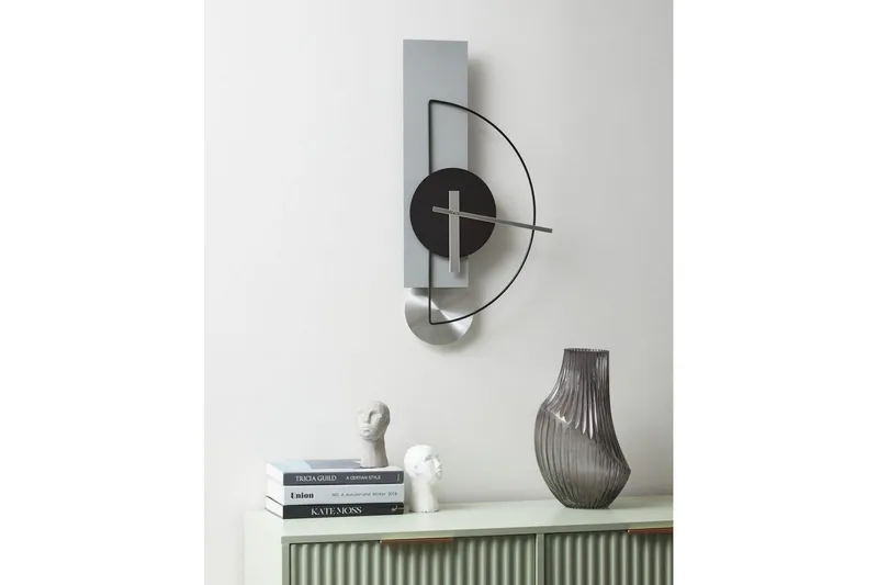 Väggklocka Cevins Grå/svart/silver - Grå/svart/silver - Inredning - Väggdekor - Väggklocka & väggur - Urverk till väggklocka