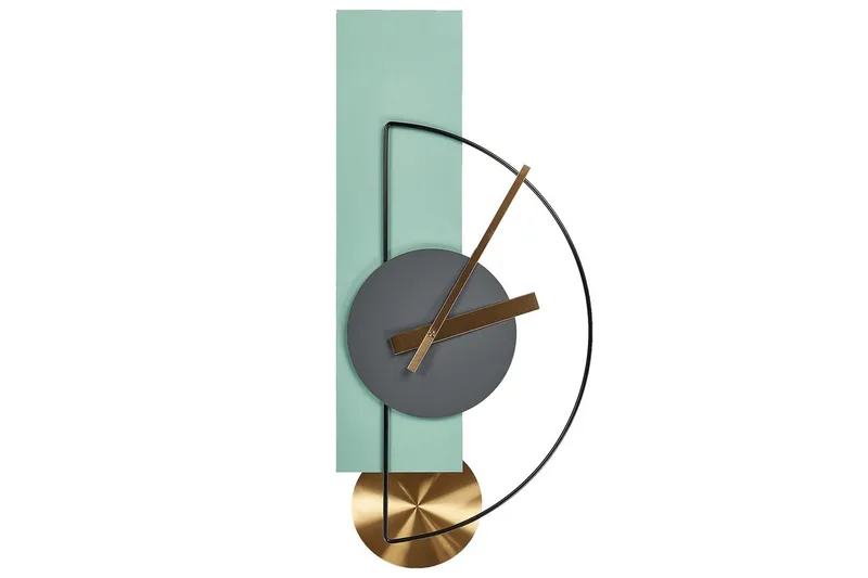 Väggklocka Cevins Grönt/guld/grått - Grönt/guld/grått - Inredning - Väggdekor - Väggklocka & väggur - Urverk till väggklocka