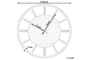 Väggklocka Daroca Grå/koppar - Grå/koppar - Inredning - Väggdekor - Väggklocka & v äggur - Urverk till väggklocka