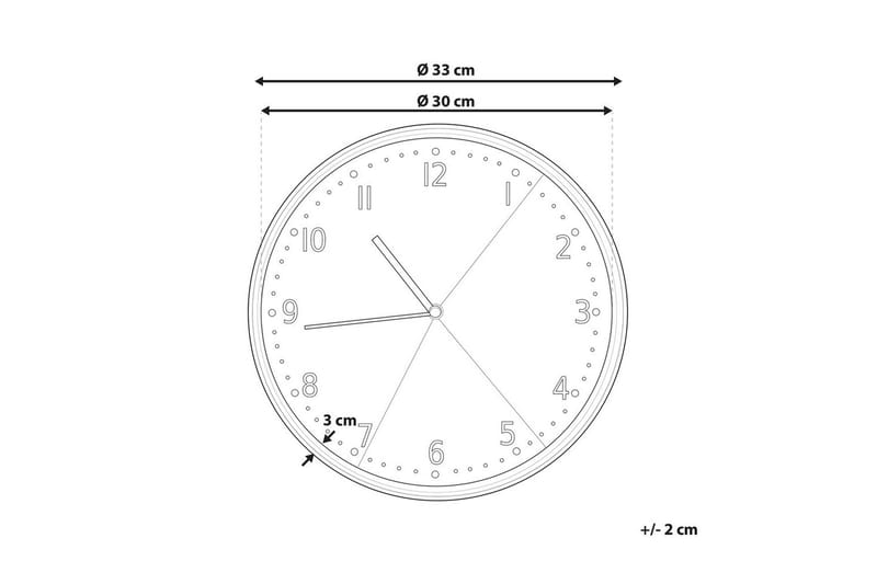 Väggklocka Davos Grå/svart/vit - Grå/svart/vit - Inredning - Väggdekor - Väggklocka & väggur - Urverk till väggklocka