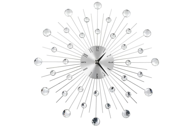 Väggklocka med Quartz-urverk 50 cm modern design - Silver - Inredning - Väggdekor - Väggklocka & väggur