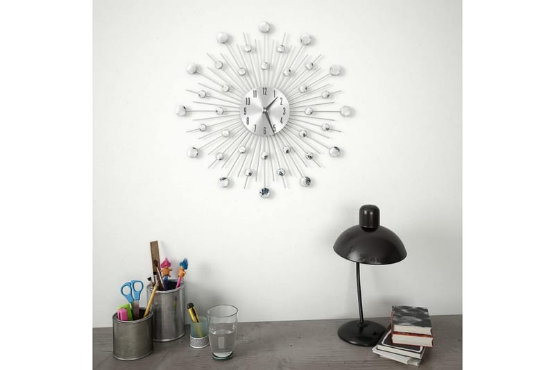 Väggklocka med Quartz-urverk 50 cm modern design - Silver - Inredning - Väggdekor - Väggklocka & väggur