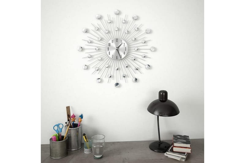 Väggklocka med Quartz-urverk 50 cm modern design - Silver - Dekoration & inredningsdetaljer - Väggklocka & väggur