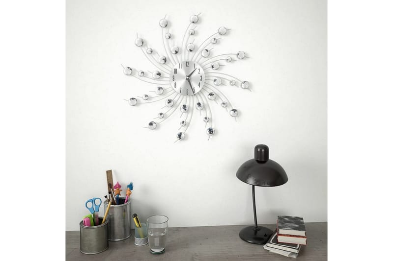 Väggklocka med Quartz-urverk 50 cm modern design - Silver - Inredning - Väggdekor - Väggklocka & väggur