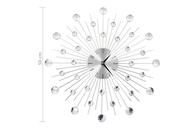 Väggklocka med Quartz-urverk 50 cm modern design - Silver - Inredning - Väggdekor - Väggklocka & väggur