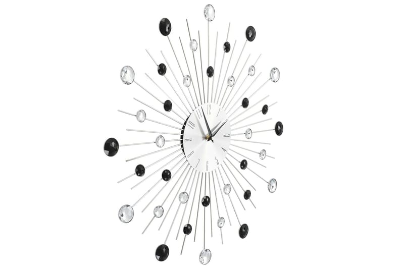 Väggklocka med Quartz-urverk 50 cm modern design - Silver/Svart - Inredning - Väggdekor - Väggklocka & väggur