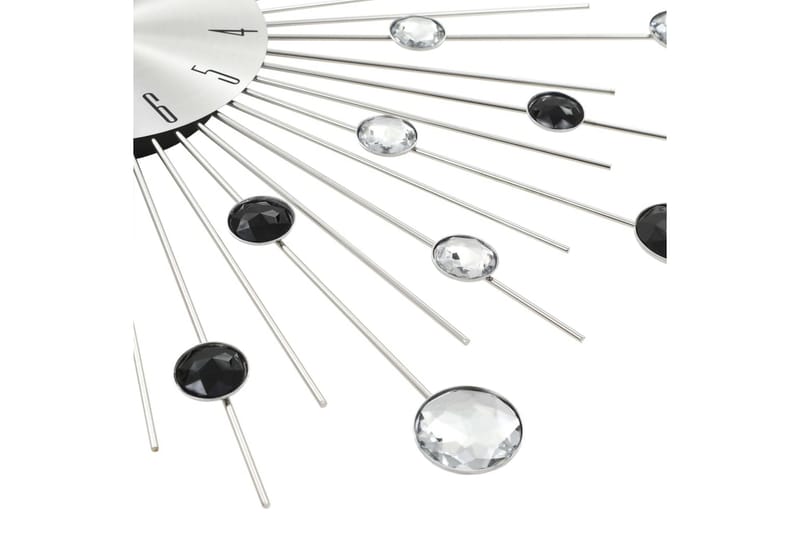 Väggklocka med Quartz-urverk 50 cm modern design - Silver/Svart - Inredning - Väggdekor - Väggklocka & väggur