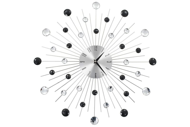 Väggklocka med Quartz-urverk 50 cm modern design - Silver/Svart - Inredning - Väggdekor - Väggklocka & väggur