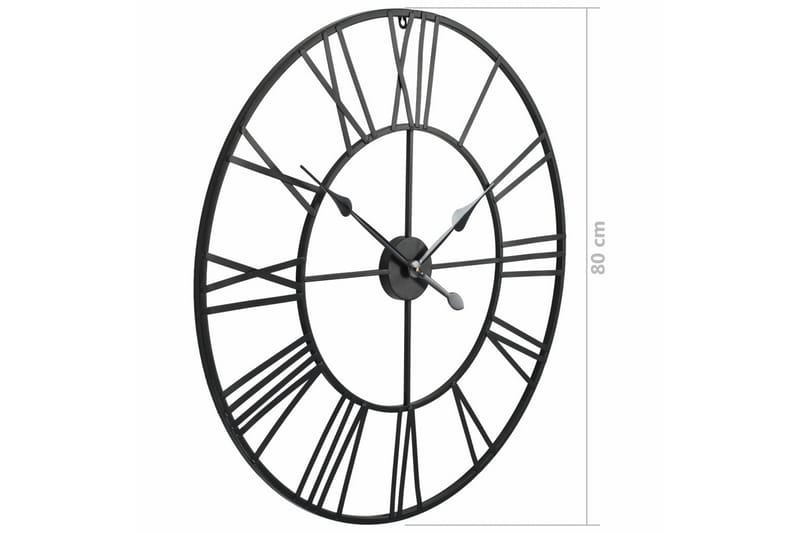 Väggklocka med Quartz-urverk 80 cm XXL - Svart - Inredning - Väggdekor - Väggklocka & väggur