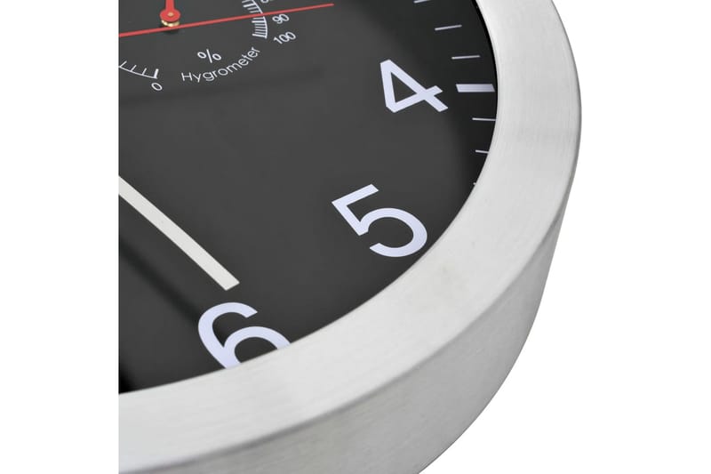 Väggklocka med Quartz-urverk hygro- och termometer 30 cm sva - Svart - Inredning - Väggdekor - Väggklocka & väggur