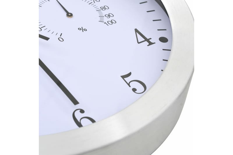 Väggklocka med Quartz-urverk hygro- och termometer 30 cm vit - Vit - Inredning - Väggdekor - Väggklocka & väggur