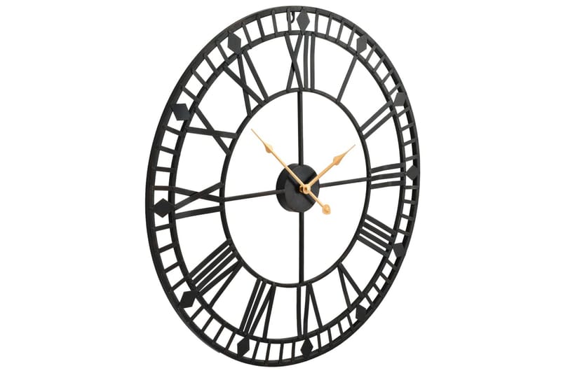 Väggklocka med Quartz-urverk metall 60 cm XXL - Svart - Inredning - Väggdekor - Väggklocka & väggur